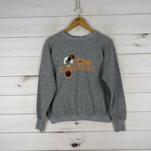 Vintage Iowa Hawkeyes Sweatshirt Adult Large Gray NCAA Basketball Healthknit 80s